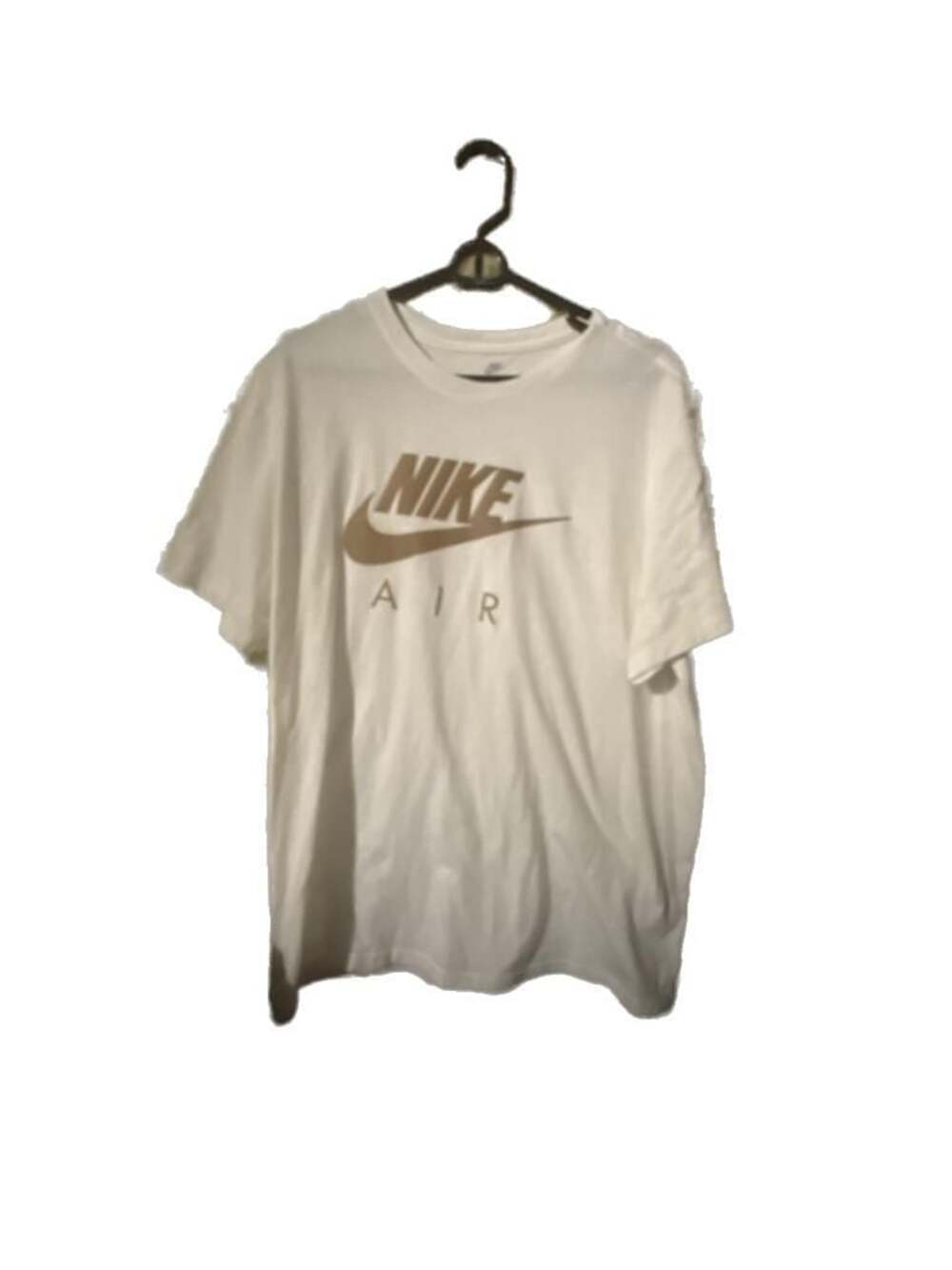 Nike Air Sportswear Gold Metallic Logo Graphic T-Shirt White